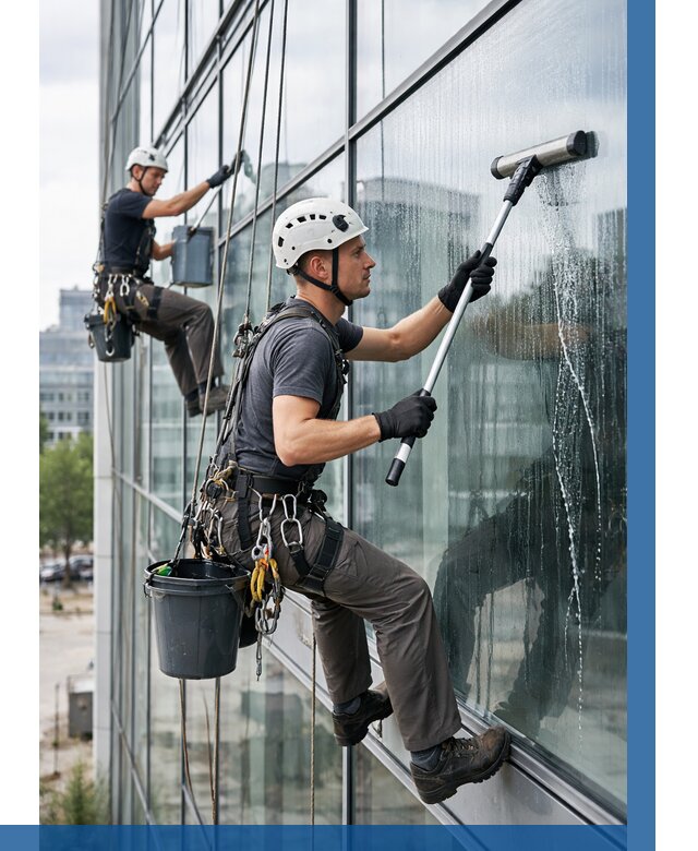 Мойка витражей альпинистами в Сыктывкаре от 722 р. под ключ|ВЫСОТНИК-Скт