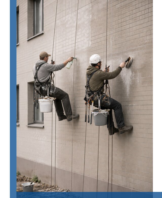 Удаление высолов с фасада зданий в Сыктывкаре без повреждений и следов