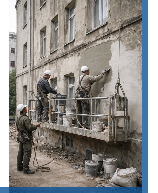 Капитальный ремонт фасада в Сыктывкаре от 4331 р. | ВЫСОТНИК-Скт