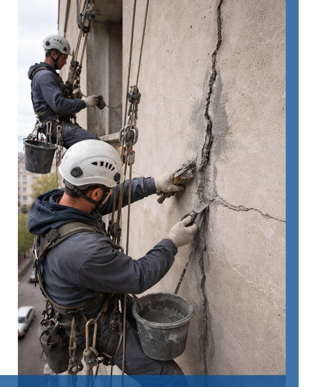 Заделка трещин на фасаде в Сыктывкаре от 928 р. | ВЫСОТНИК-Скт