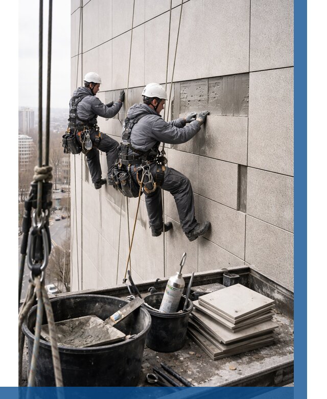 Ремонт фасада из керамогранита в Сыктывкаре от 2578 р. | ВЫСОТНИК-Скт