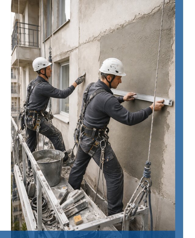 Штукатурка фасада на высоте в Сыктывкаре от 928 р. | ВЫСОТНИК-Скт