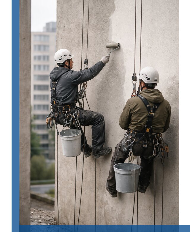 Покраска фасадов высотными альпинистами в Сыктывкаре с гарантией