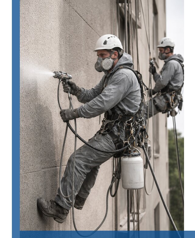 Безвоздушная покраска фасадов зданий в Сыктывкаре профессионально