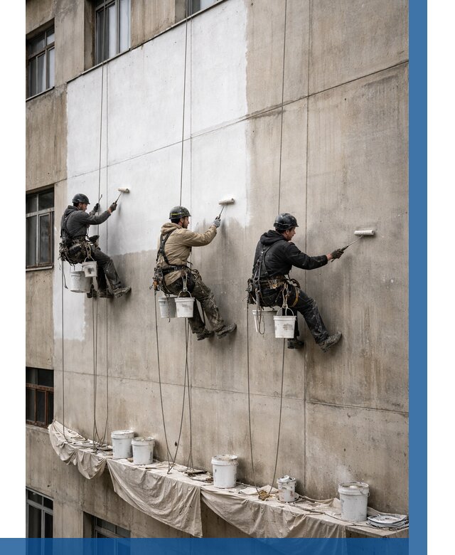 Покраска бетонного фасада в Сыктывкаре от 361 р за м2 | ВЫСОТНИК-Скт