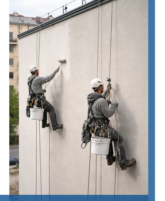 Покраска оштукатуренного фасада в Сыктывкаре от 330 р. | ВЫСОТНИК-Скт