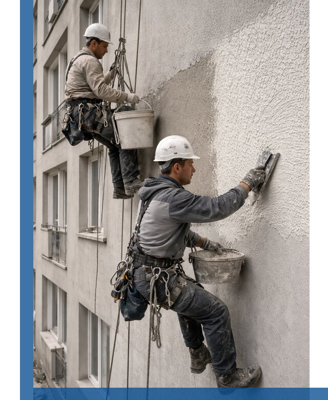 Нанесение декоративной штукатурки короед на фасад в Сыктывкаре