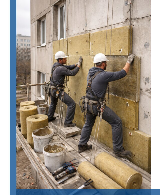 Утепление фасада минватой в Сыктывкаре под ключ с гарантией