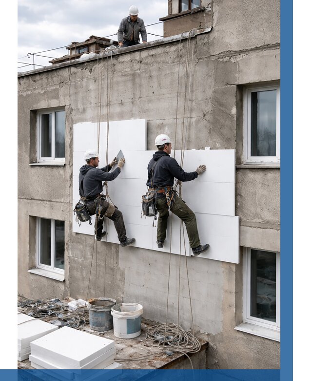 Утепление фасада пенополистиролом в Сыктывкаре от 1856 р. | ВЫСОТНИК-Скт