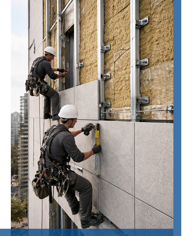 Монтаж вентилируемого фасада в Сыктывкаре от 3609 р. | ВЫСОТНИК-Скт