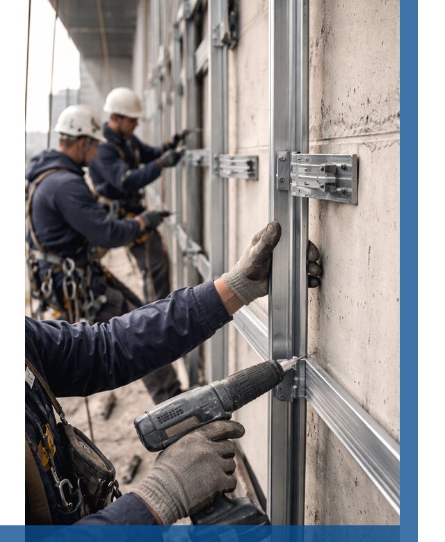 Монтаж подсистемы вентфасада в Сыктывкаре от 876 р. | ВЫСОТНИК-Скт