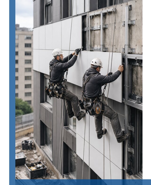 Монтаж композитных панелей фасада в Сыктывкаре под ключ