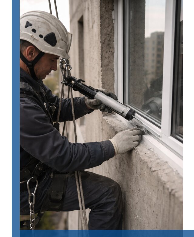 Герметизация оконных швов снаружи в Сыктывкаре профессионально