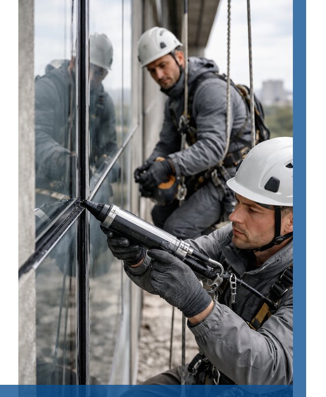 Герметизация витражных швов в Сыктывкаре от 670 р. | ВЫСОТНИК-Скт