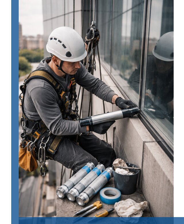 Герметизация стыков витража в Сыктывкаре для герметичных фасадов