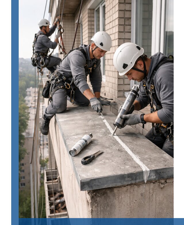 Герметизация балконного козырька в Сыктывкаре профессионально