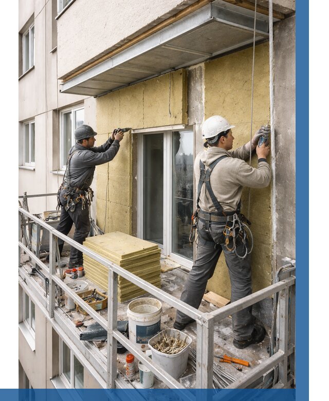 Утепление балкона снаружи в Сыктывкаре от 1650 р. под ключ ВЫСОТНИК-Скт