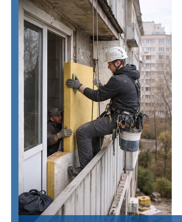 Профессиональное утепление балкона снаружи в Сыктывкаре под ключ