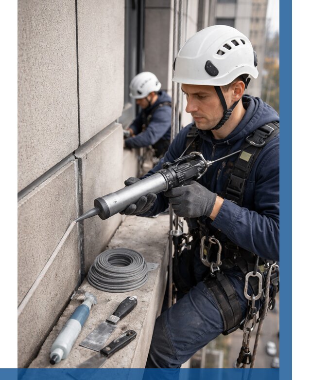 Герметизация деформационных швов фасада в Сыктывкаре от 722 | ВЫСОТНИК-Скт