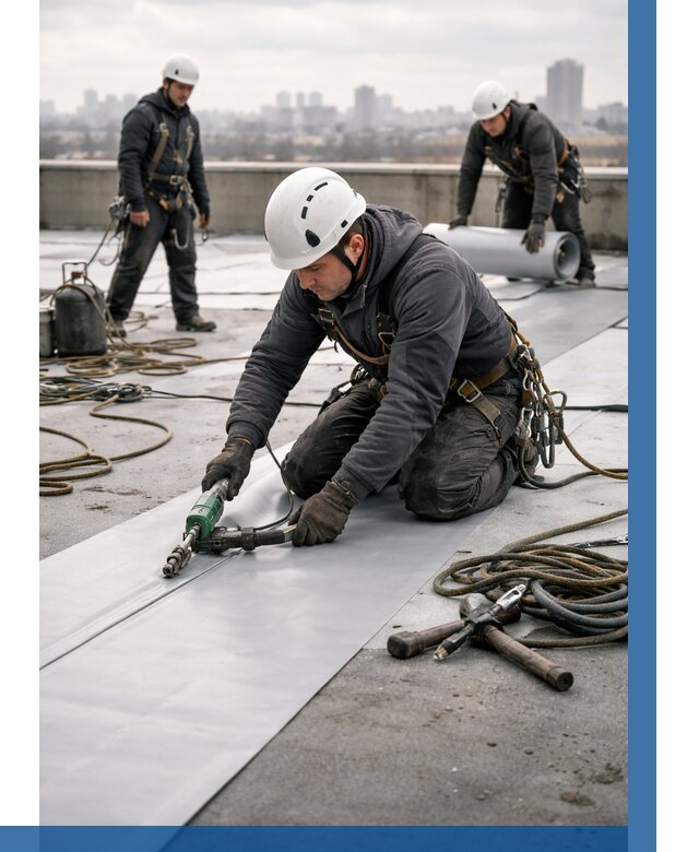 Ремонт мембранной кровли в Сыктывкаре от 1856 р./м2 | ВЫСОТНИК-Скт