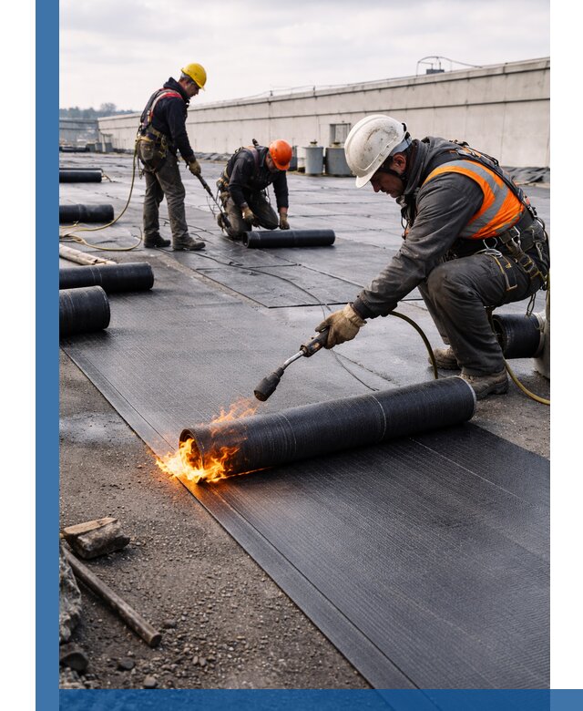 Монтаж наплавляемой кровли в Сыктывкаре профессионально