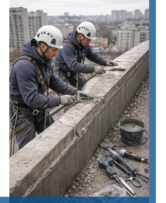 Ремонт парапета на кровле в Сыктывкаре от 1547 р. | ВЫСОТНИК-Скт