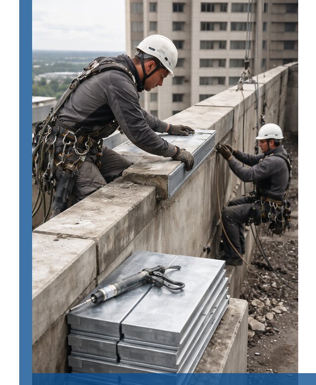 Замена парапетных крышек и установка новых в Сыктывкаре