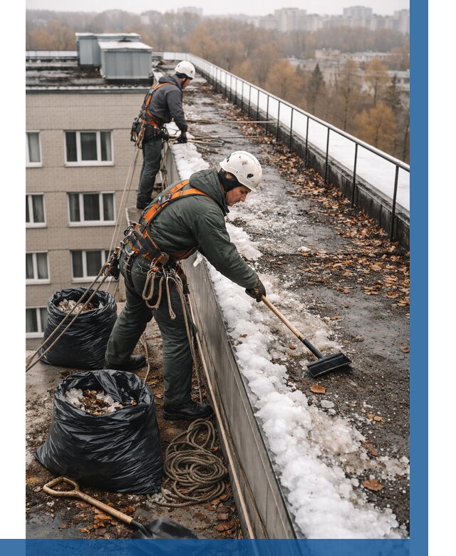 Очистка кровли по периметру в Сыктывкаре от 567 р. | ВЫСОТНИК-Скт