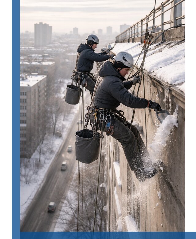 Очистка карнизов от снега в Сыктывкаре профессионально и безопасно