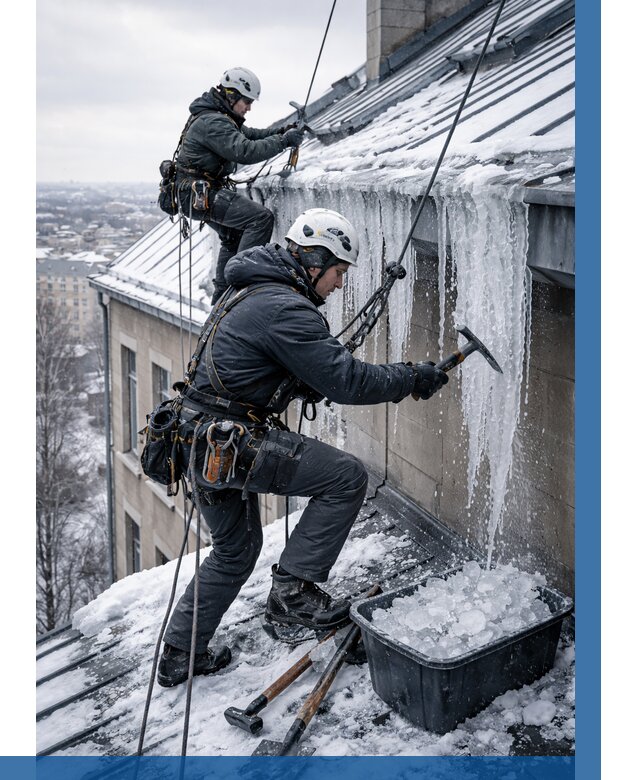 Удаление наледи с кровли в Сыктывкаре от 5671 р. | ВЫСОТНИК-Скт