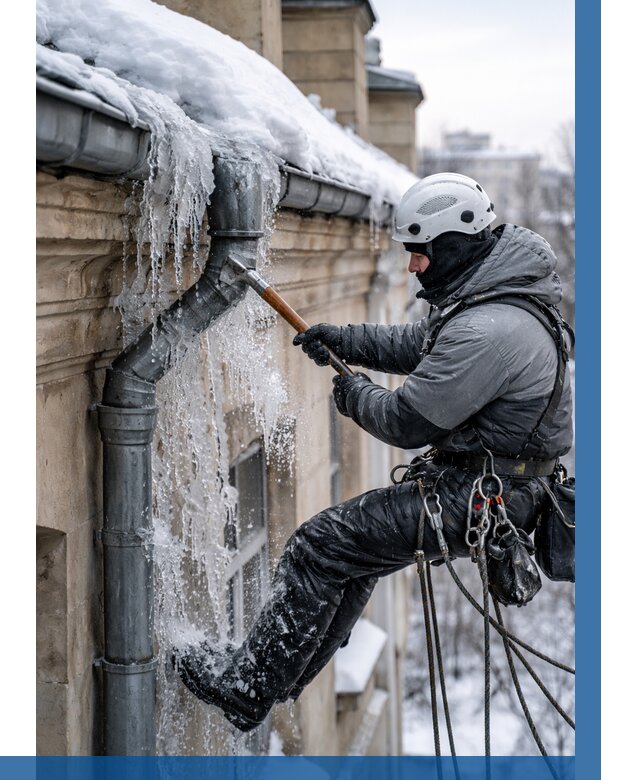 Очистка водостоков от льда в Сыктывкаре от 3609 р. | ВЫСОТНИК-Скт