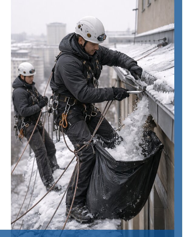 Аварийная очистка крыши в Сыктывкаре под ключ от 309 р. | ВЫСОТНИК-Скт