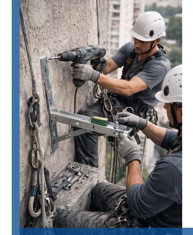 Установка кронштейнов кондиционера и крепежа в Сыктывкаре