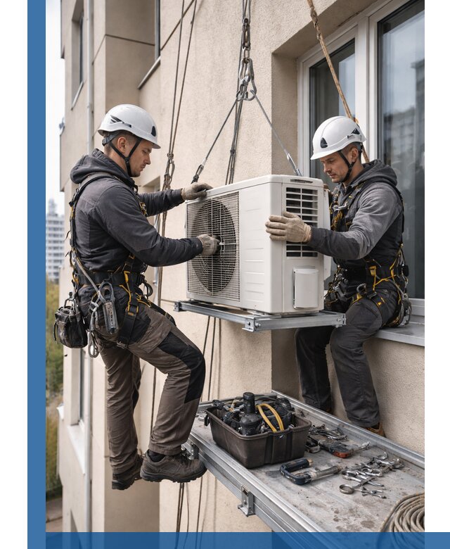 Перенос внешнего блока кондиционера в Сыктывкаре с монтажом и крепежом