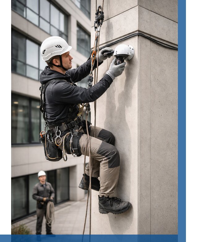 Монтаж камер видеонаблюдения на фасаде в Сыктывкаре от 8764 р.-ВЫСОТНИК-Скт