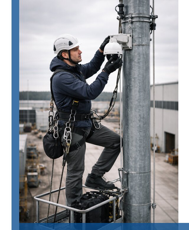 Профессиональная установка видеокамер на мачте в Сыктывкаре