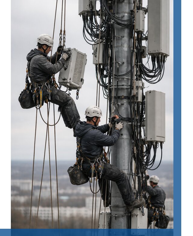Монтаж оборудования связи на мачте в Сыктывкаре от 7733 р. | ВЫСОТНИК-Скт