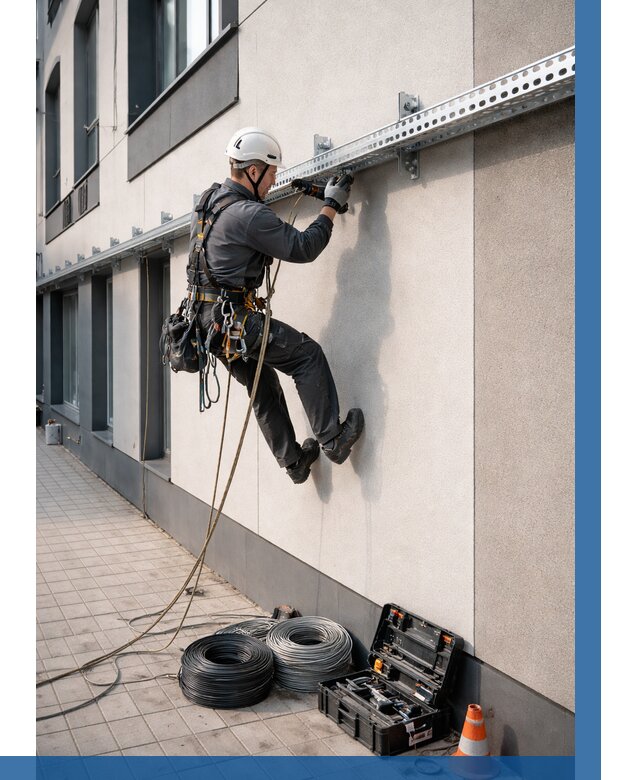 Монтаж кабельных лотков на фасаде в Сыктывкаре от 1237 р. | ВЫСОТНИК-Скт