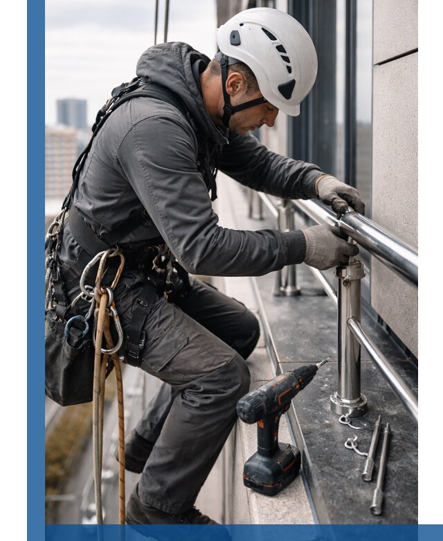 Монтаж ограждений на высоте в Сыктывкаре для зданий и конструкций