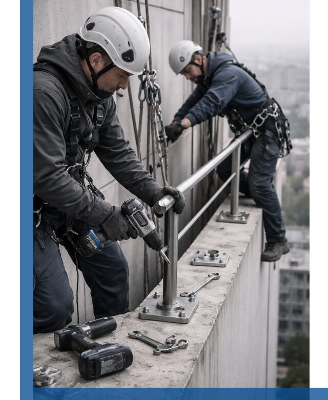 Монтаж перил на высоте в Сыктывкаре для жилых и промобъектов