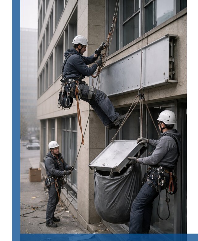 Демонтаж рекламной вывески с высотными работами в Сыктывкаре