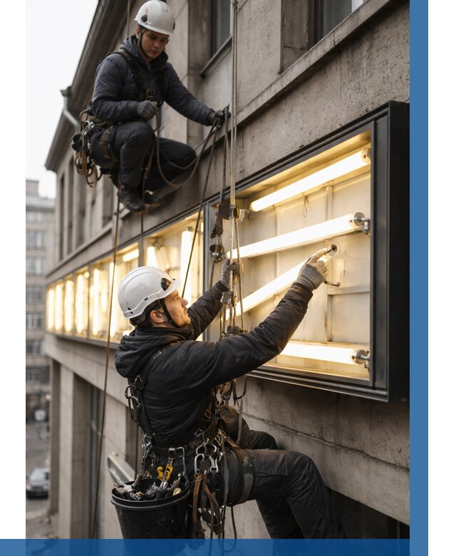 Замена ламп в вывеске в Сыктывкаре под ключ от 3609 р. | ВЫСОТНИК-Скт