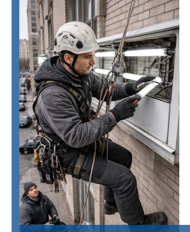 Профессиональная замена ламп в наружной вывеске в Сыктывкаре