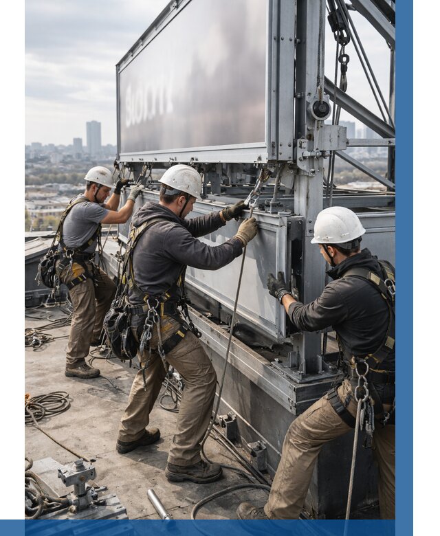 Монтаж крышной рекламной конструкции в Сыктывкаре от 61866 р.|ВЫСОТНИК-Скт