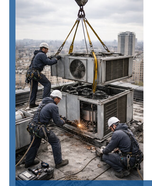 Демонтаж крышной установки в Сыктывкаре любой сложности