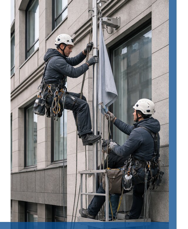 Установка флагов на фасаде в Сыктывкаре от 4640 р. | ВЫСОТНИК-Скт