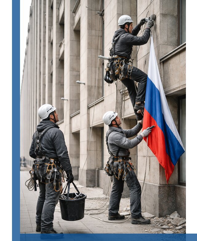 Профессиональная установка флагов на фасаде в Сыктывкаре