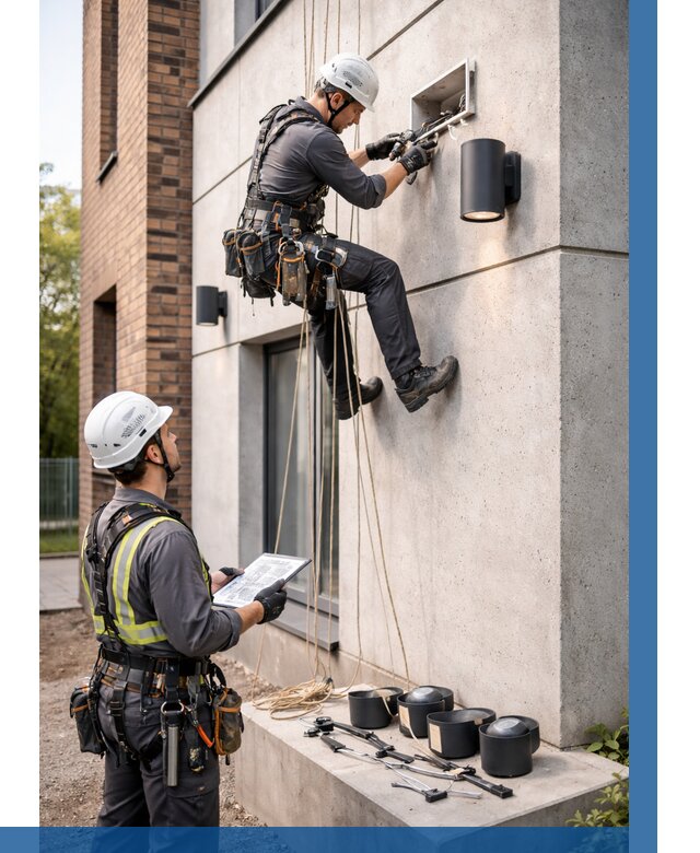 Монтаж фасадного освещения в Сыктывкаре от 2578 р. | ВЫСОТНИК-Скт