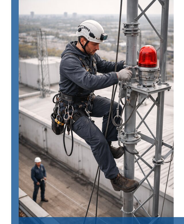 Монтаж заградительных огней и обслуживание объектов в Сыктывкаре