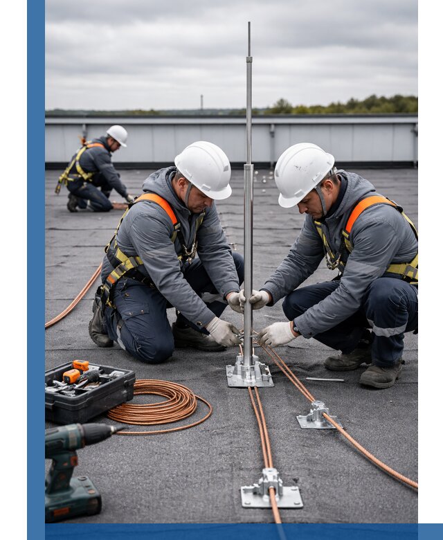 Монтаж молниезащиты на кровле в Сыктывкаре под ключ с гарантией